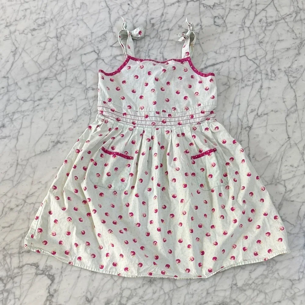Gymboree Apple Bow Kids Sz 8 Pocket Dress